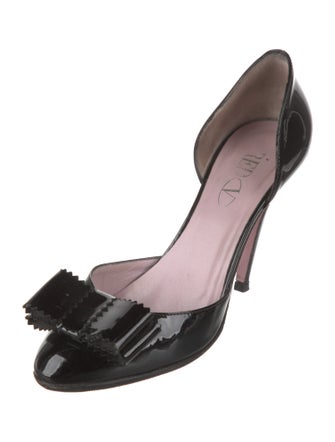 Red Valentino Patent Leather Bow Accents D'Orsay Pumps