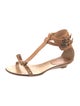 Red Valentino Leather T-Strap Sandals