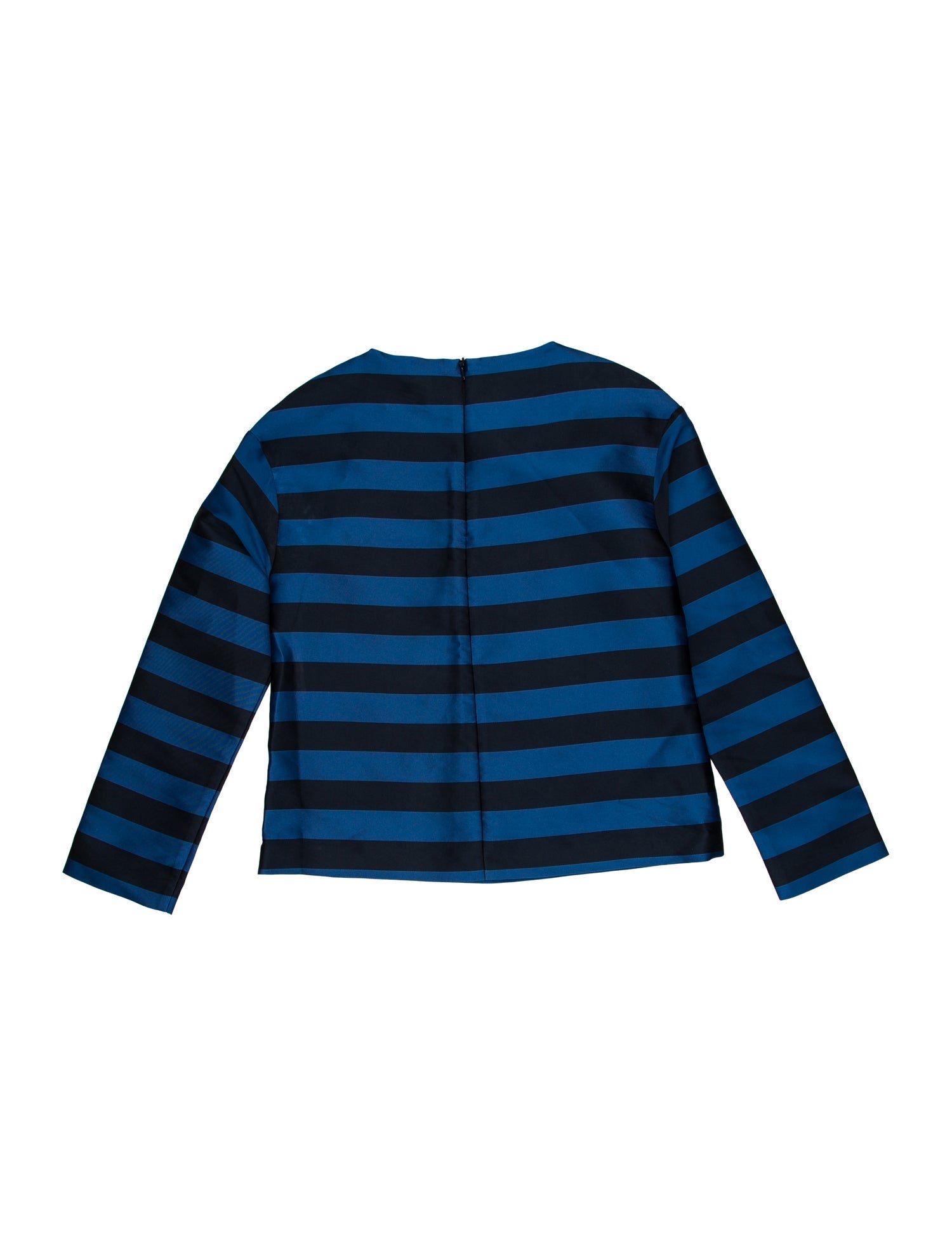 Red Valentino Striped Crew Neck Crop Top