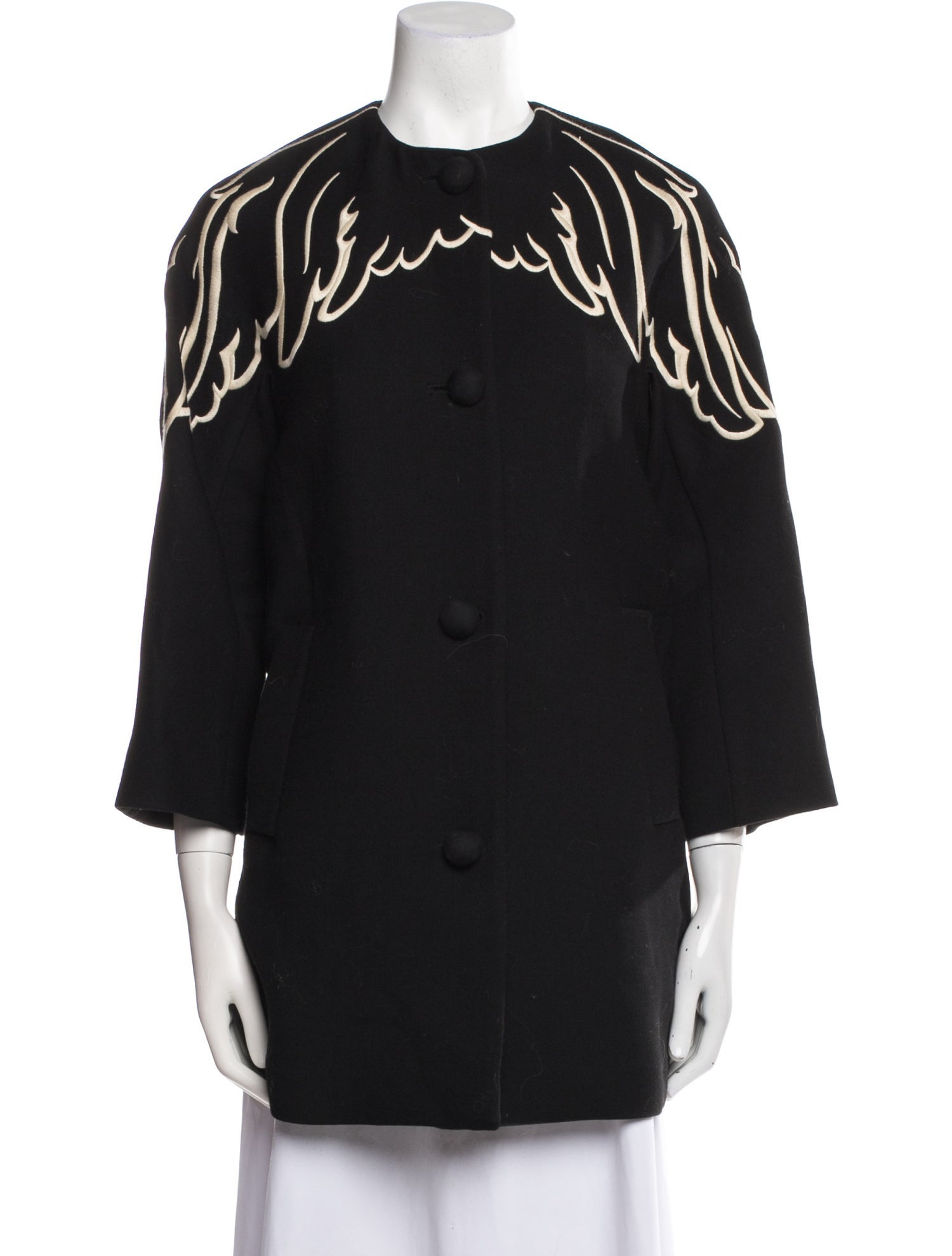 Red Valentino Virgin Wool Printed Coat