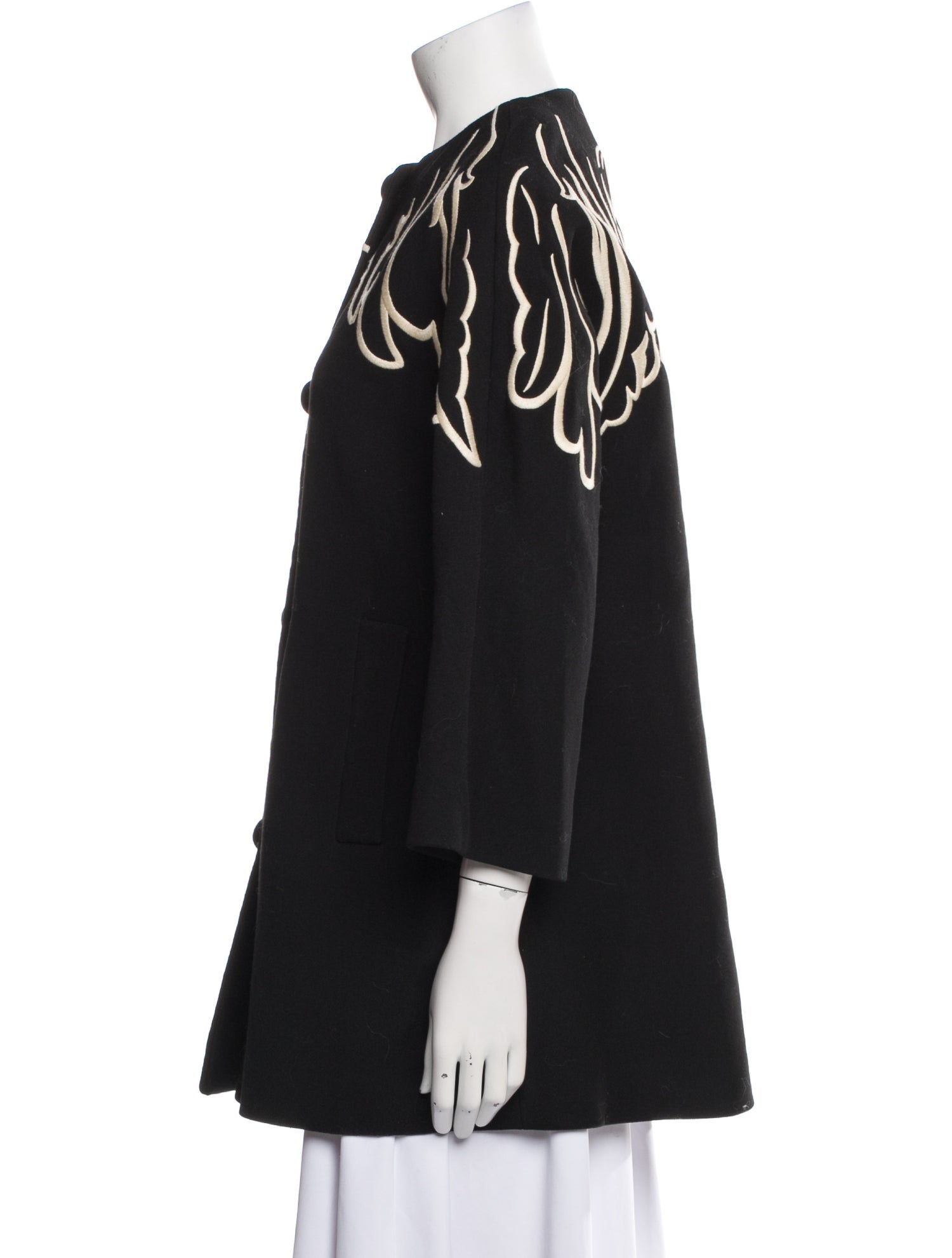 Red Valentino Virgin Wool Printed Coat