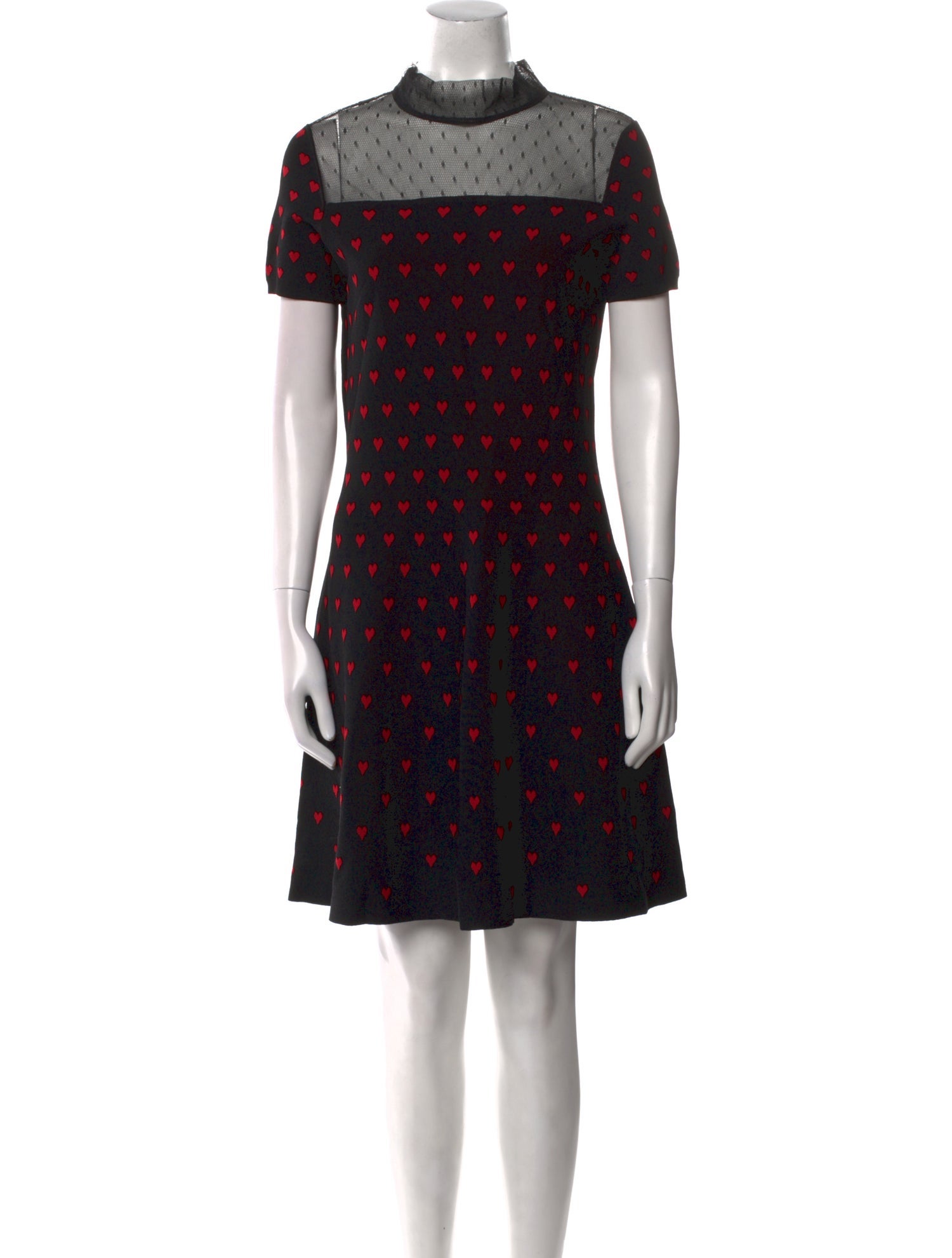 Red Valentino Polka Dot Print Knee-Length Dress