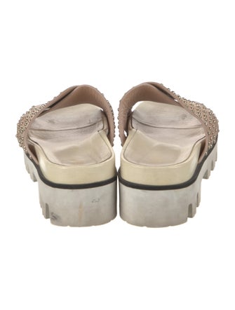 Red Valentino Leather Studded Accents Slides