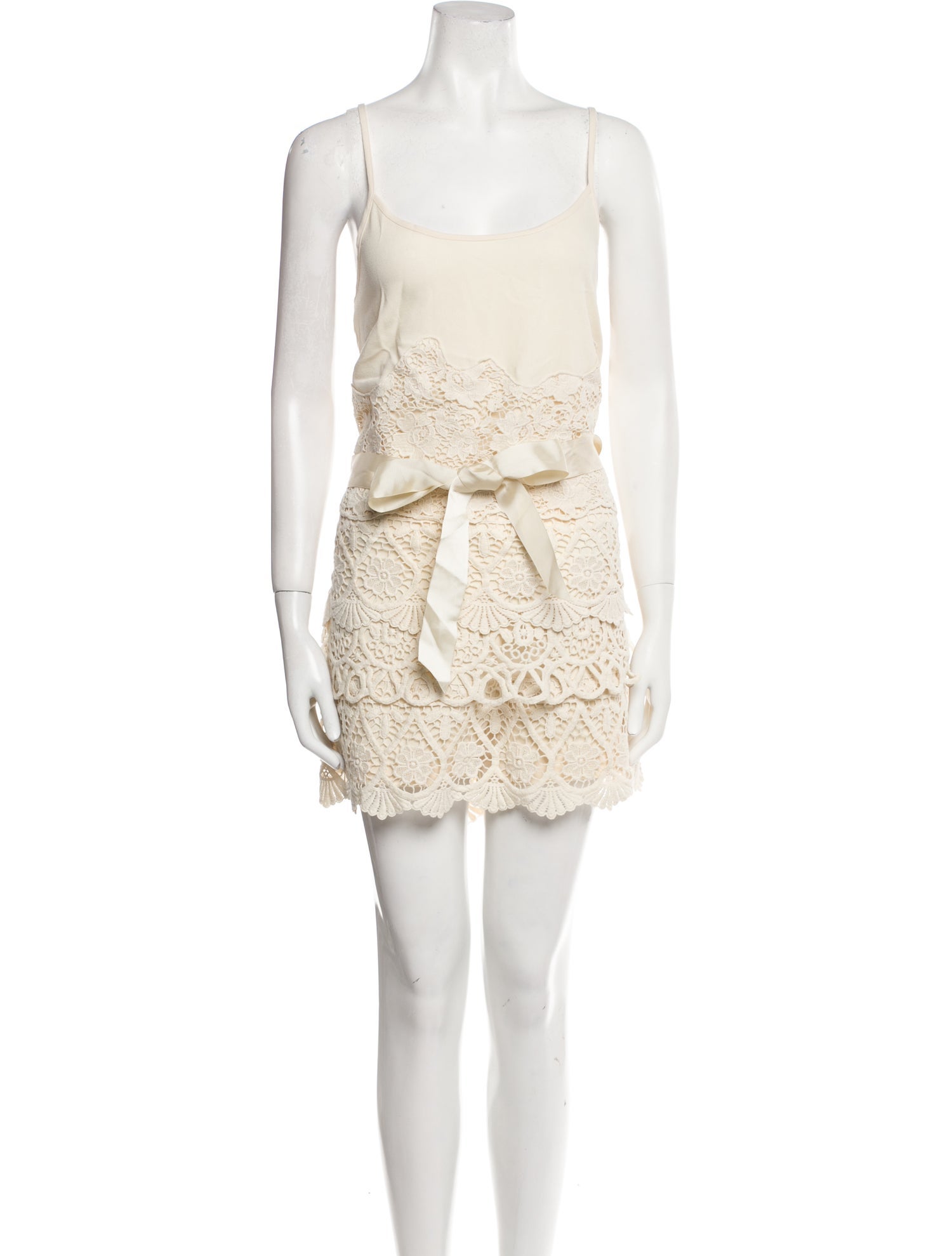 Red Valentino Lace Pattern Square Neckline Romper w/ Tags