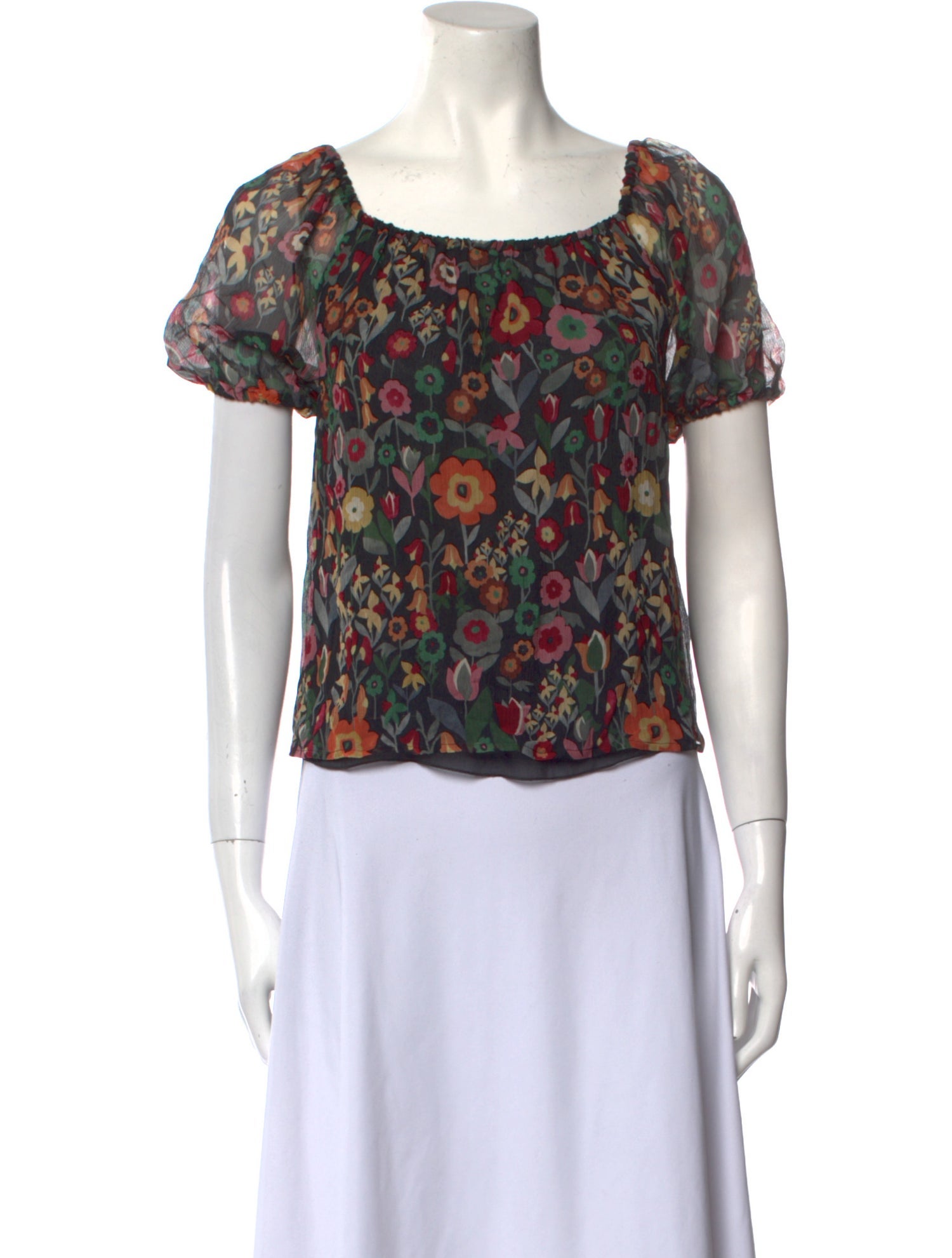 Red Valentino Silk Floral Print Blouse