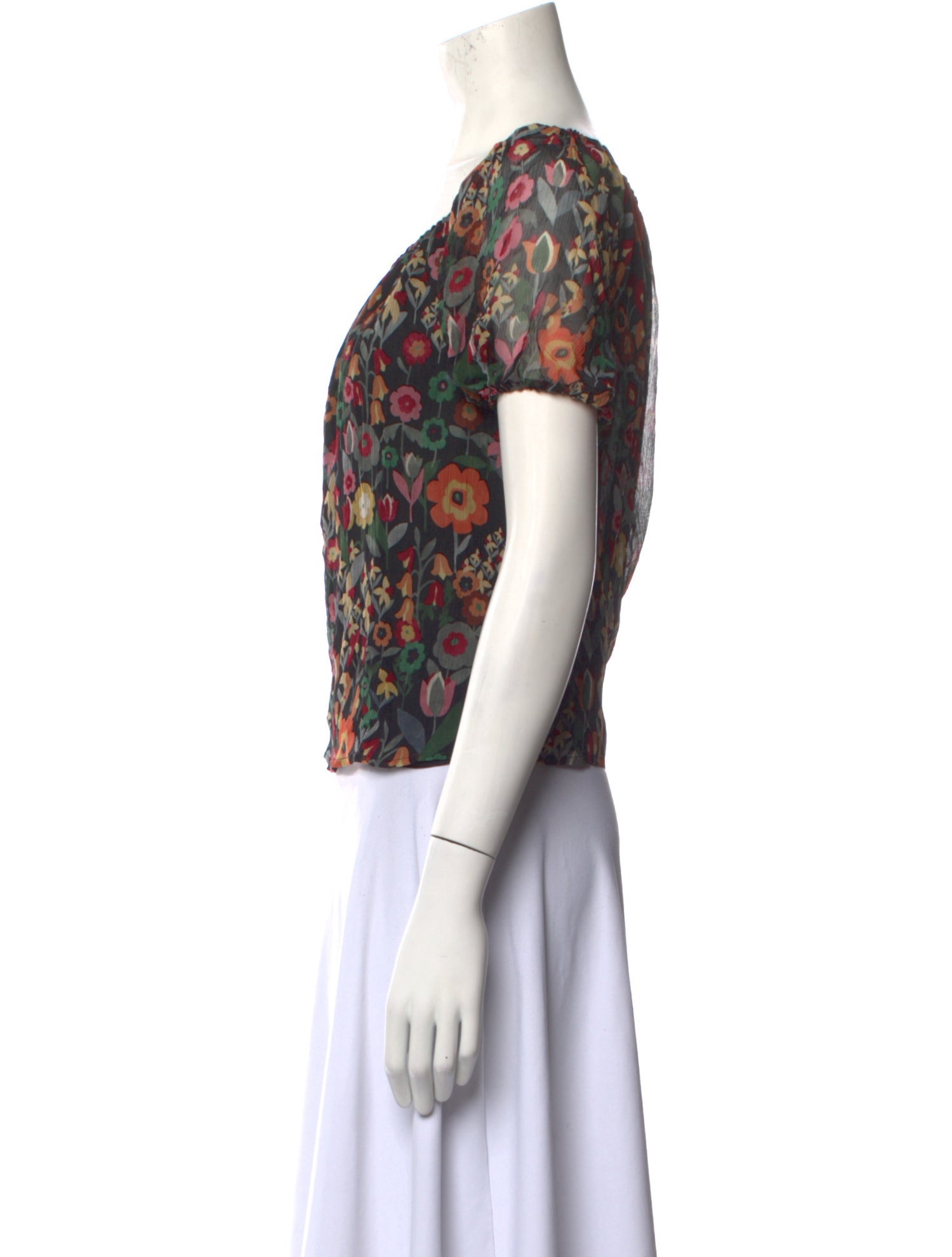 Red Valentino Silk Floral Print Blouse