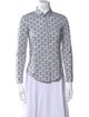 Red Valentino Printed Three-Quarter Sleeve Button-Up Top