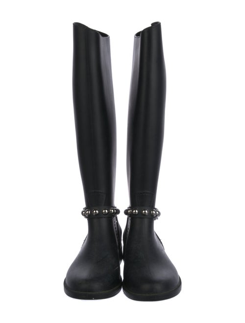 Red Valentino Rubber Studded Accents Rain Boots