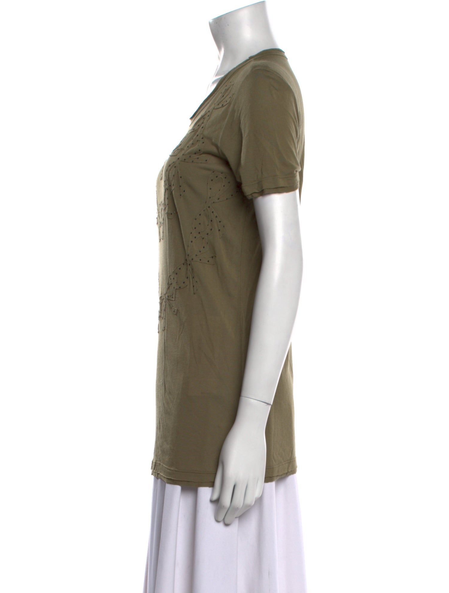 Red Valentino Scoop Neck Short Sleeve T-Shirt