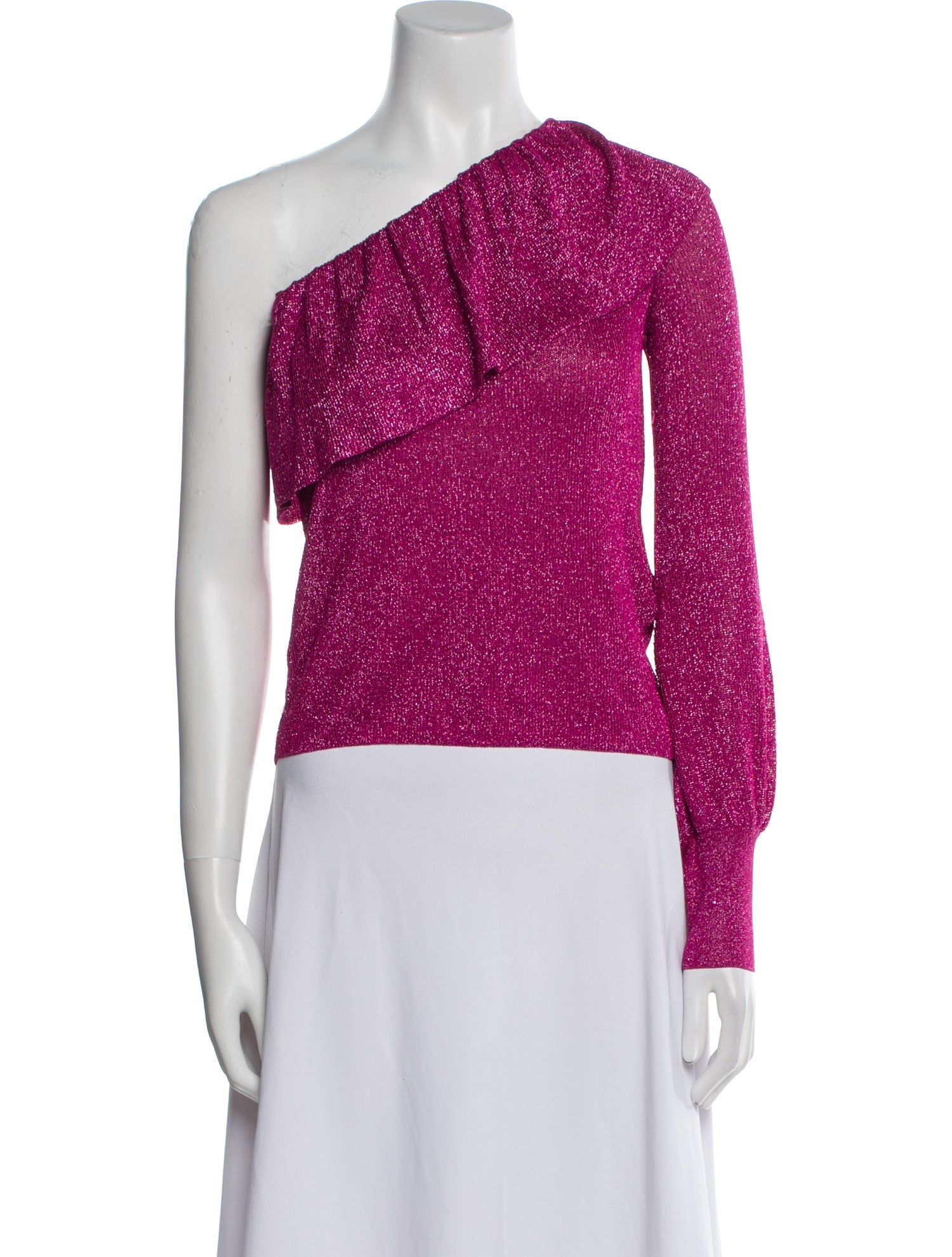 Red Valentino Printed One-Shoulder Top w/ Tags