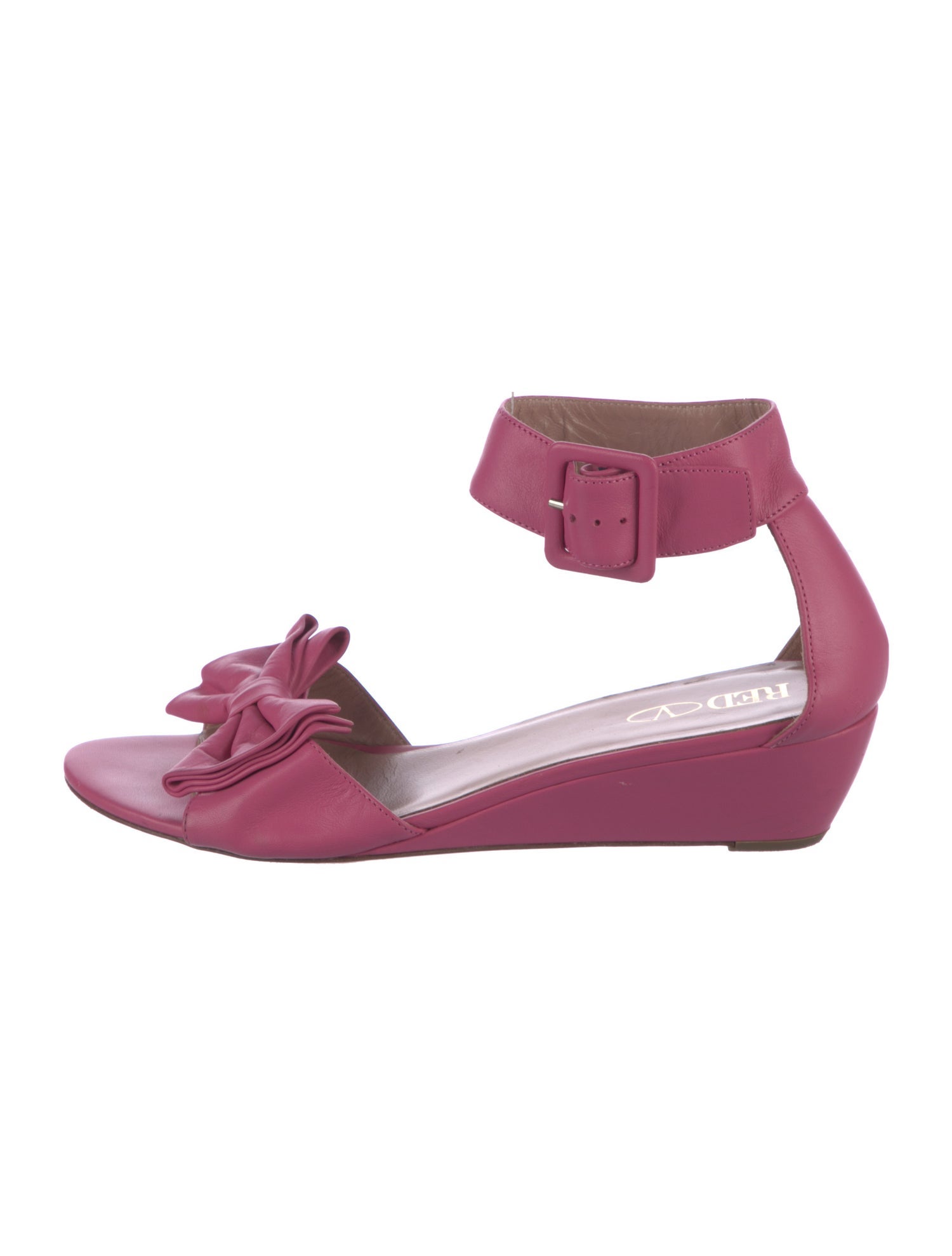 Red Valentino Leather Bow Accents Sandals