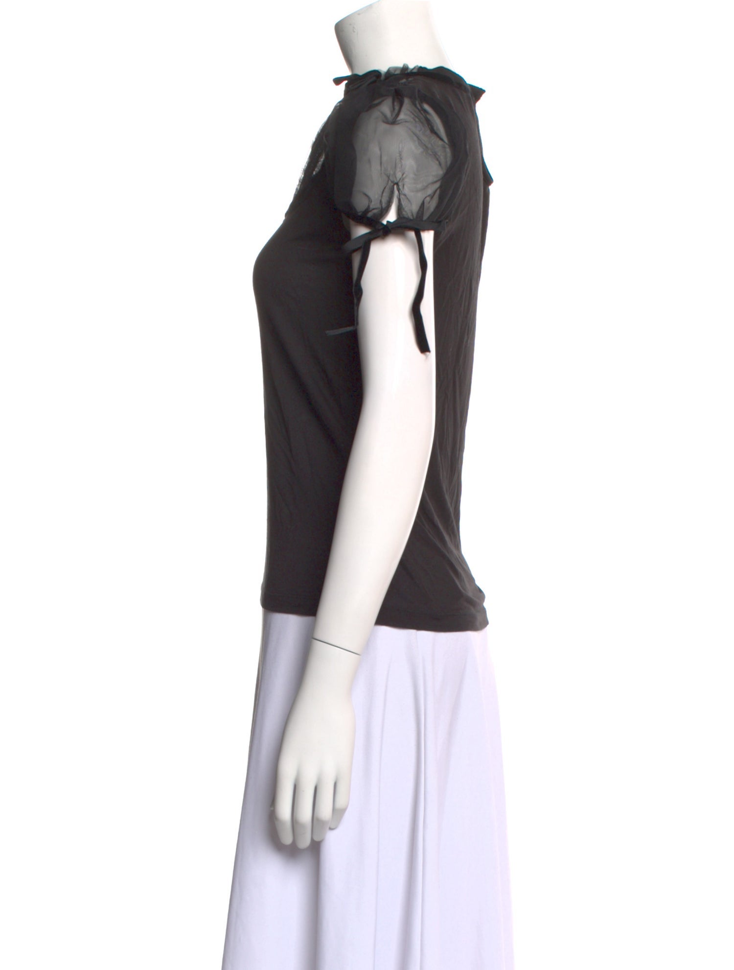 Red Valentino Mock Neck Short Sleeve Top