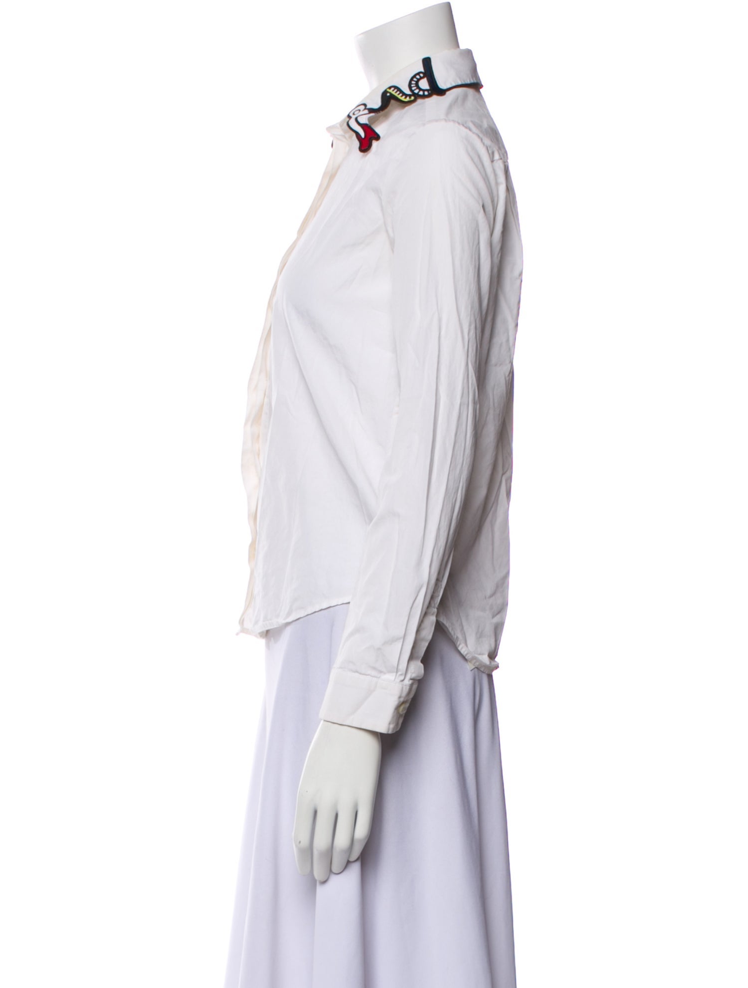 Red Valentino Long Sleeve Button-Up Top