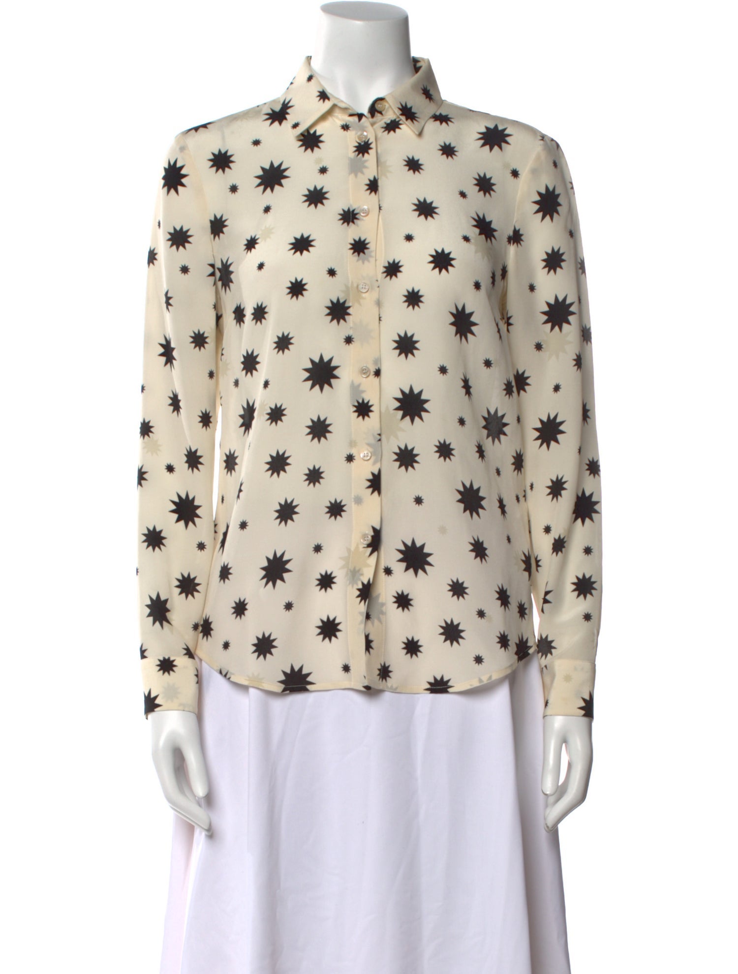 Red Valentino Silk Printed Button-Up Top