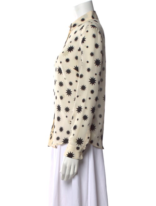 Red Valentino Silk Printed Button-Up Top