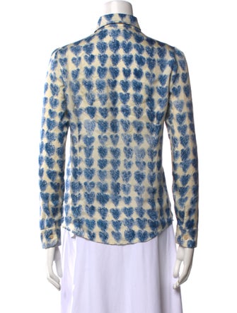 Red Valentino Silk Printed Button-Up Top