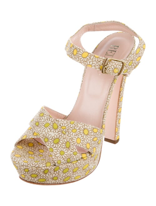 Red Valentino Canvas Floral Print Sandals