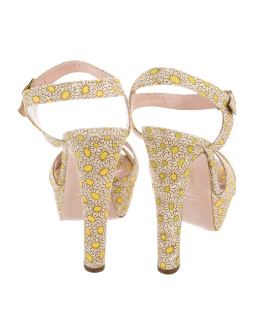 Red Valentino Canvas Floral Print Sandals
