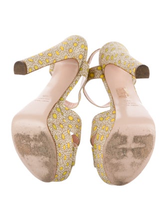 Red Valentino Canvas Floral Print Sandals