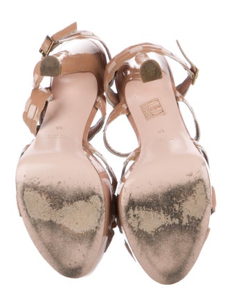 Red Valentino Patent Leather T-Strap Sandals
