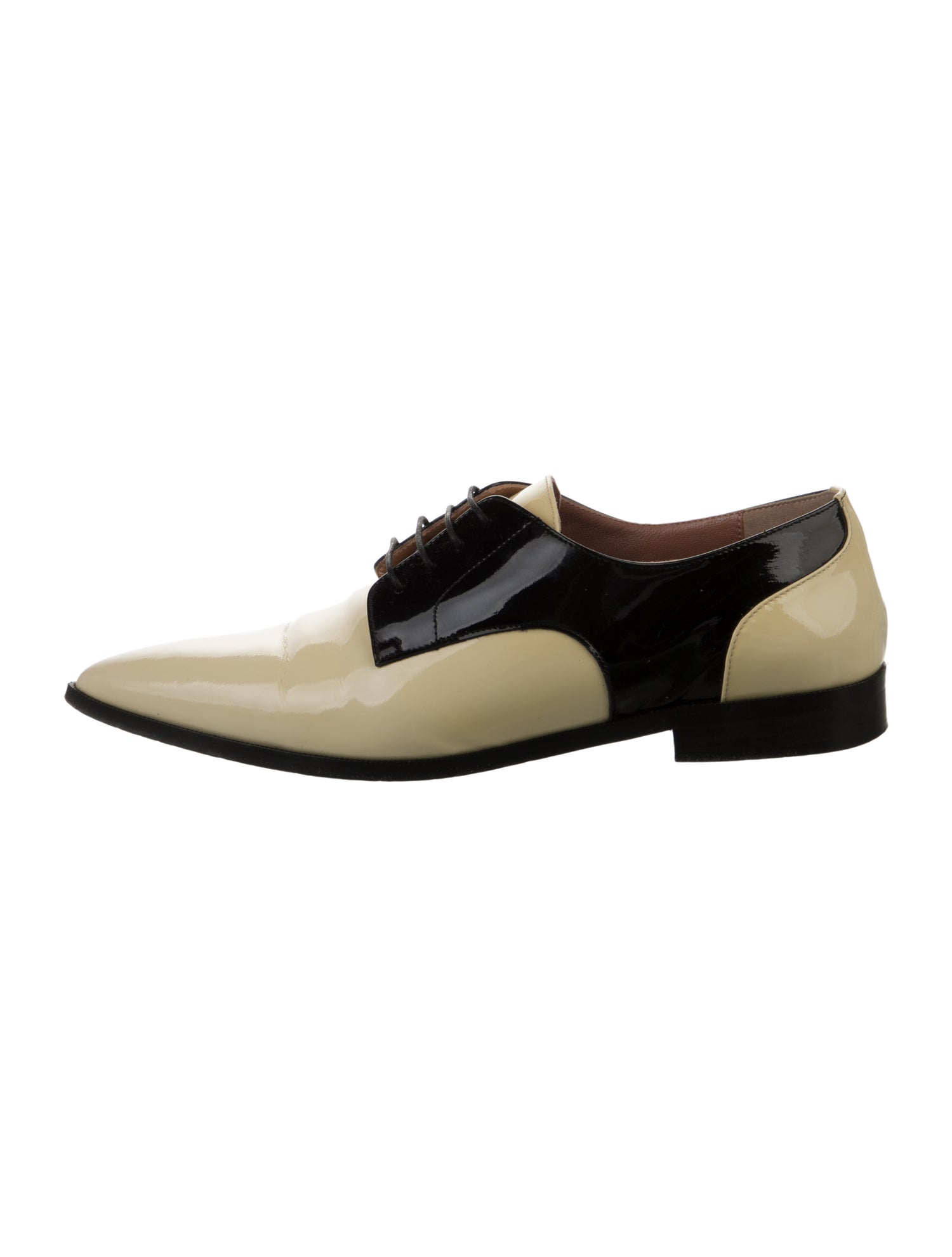 Red Valentino Patent Leather Colorblock Pattern Oxfords