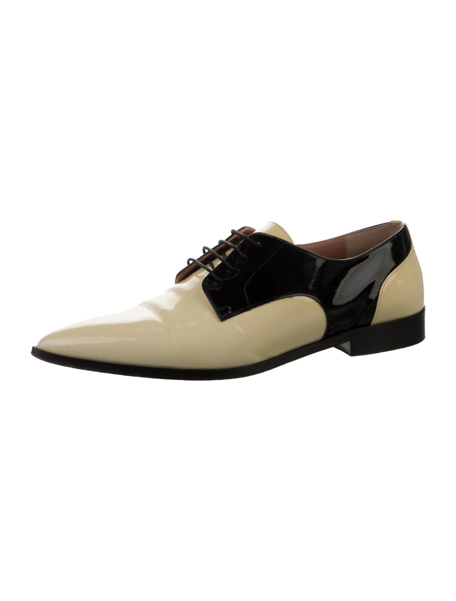 Red Valentino Patent Leather Colorblock Pattern Oxfords
