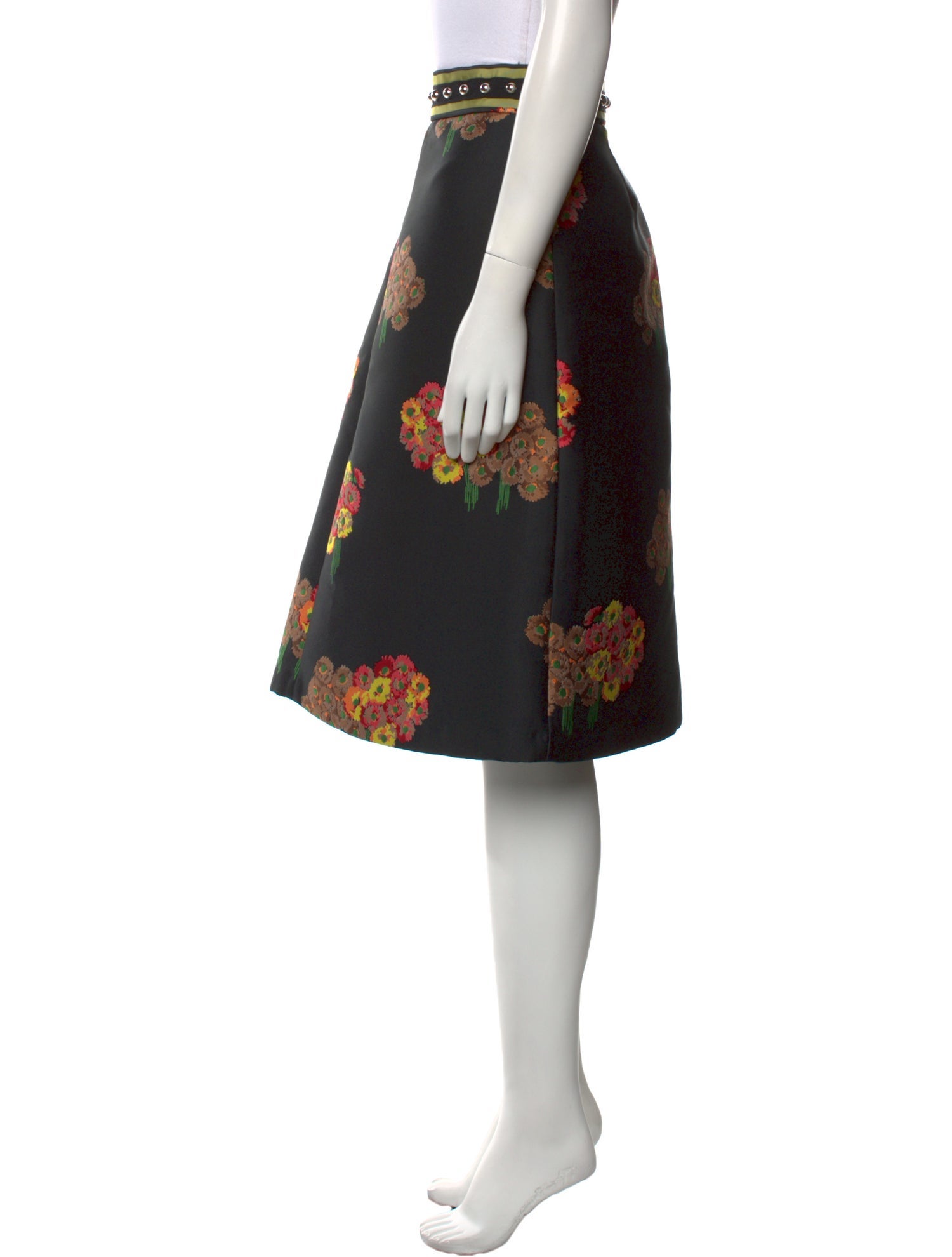 Red Valentino Floral Print Knee-Length Skirt