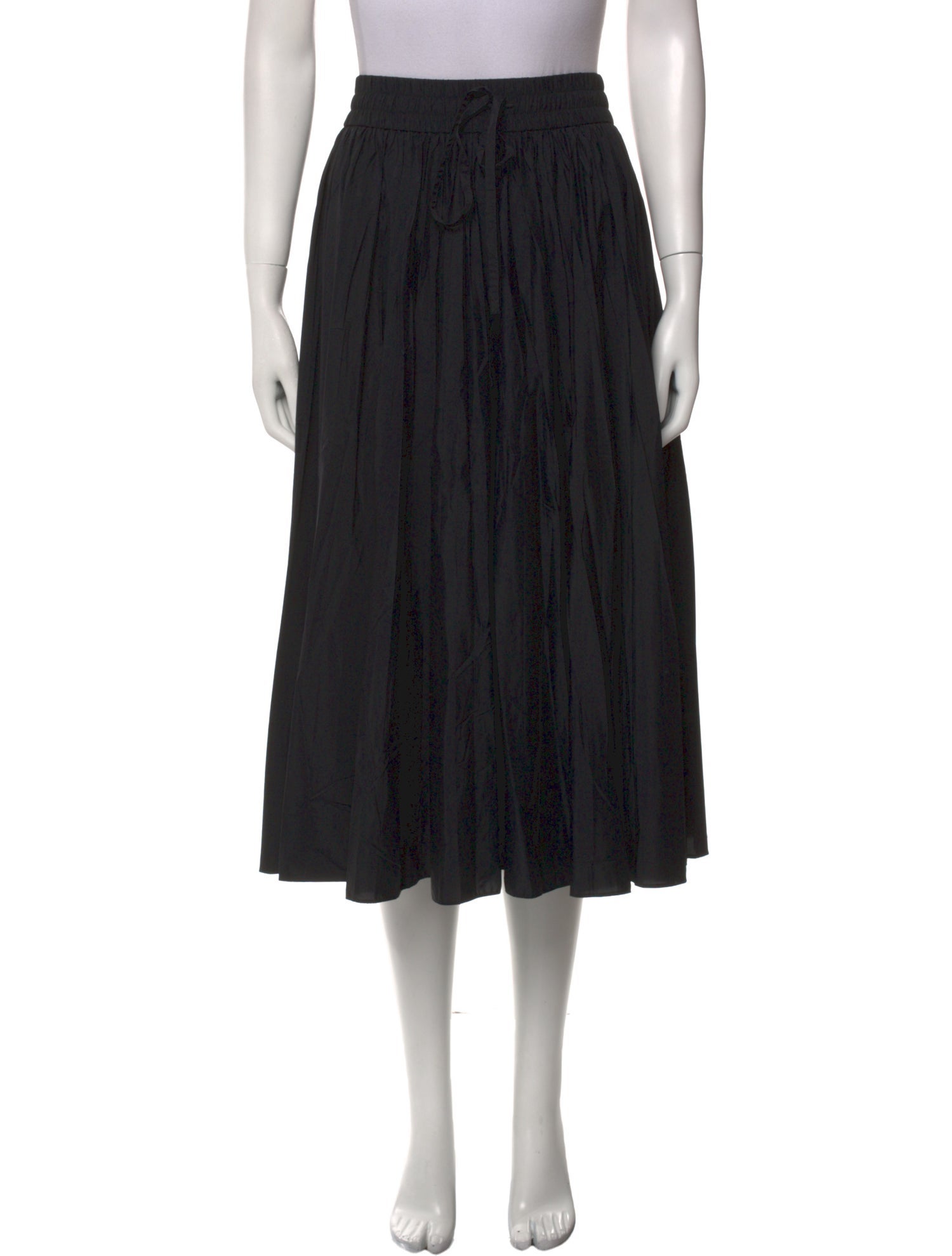 Red Valentino Pleated Accents Midi Length Skirt