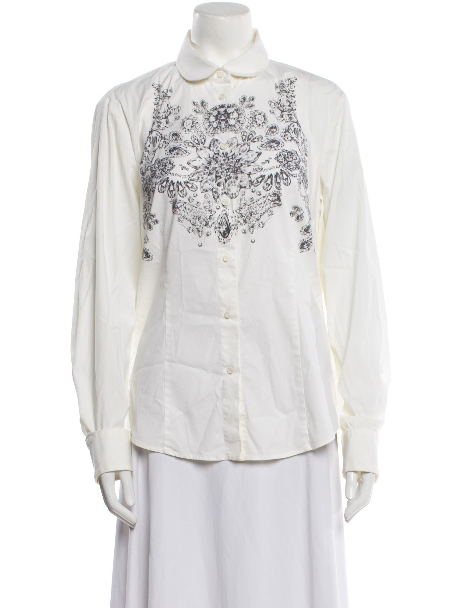 Red Valentino Long Sleeve Button-Up Top