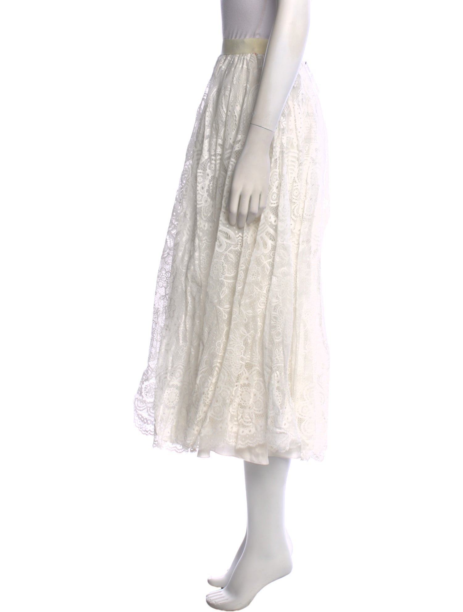 Red Valentino Lace Pattern Midi Length Skirt w/ Tags