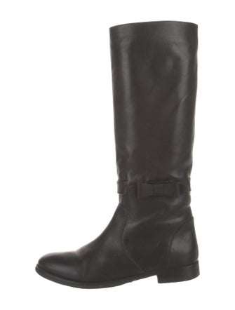 Red Valentino Leather Bow Accents Riding Boots