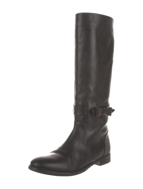 Red Valentino Leather Bow Accents Riding Boots