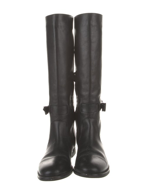 Red Valentino Leather Bow Accents Riding Boots