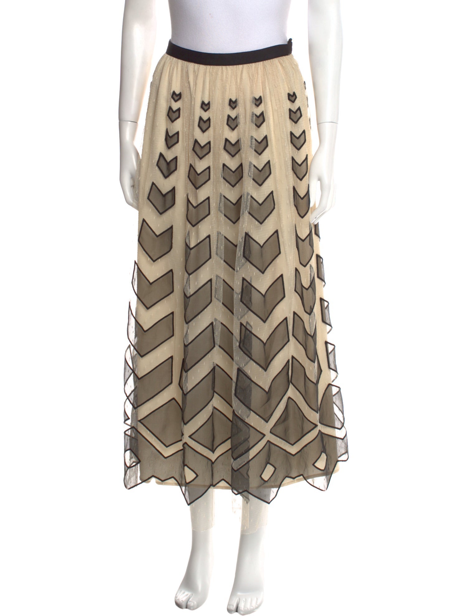 Red Valentino Printed Midi Length Skirt