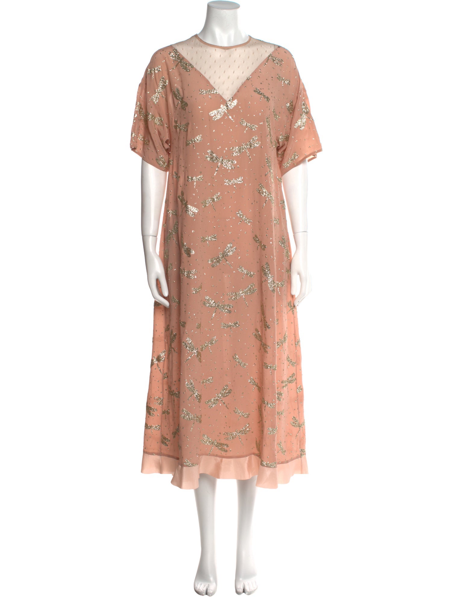 Red Valentino Floral Print Long Dress