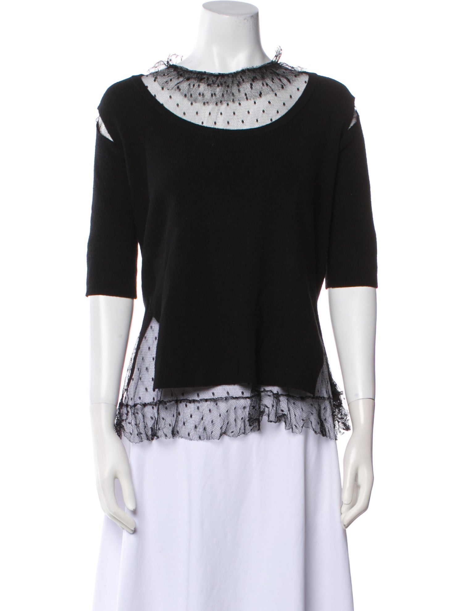 Red Valentino Virgin Wool Bateau Neckline Sweater