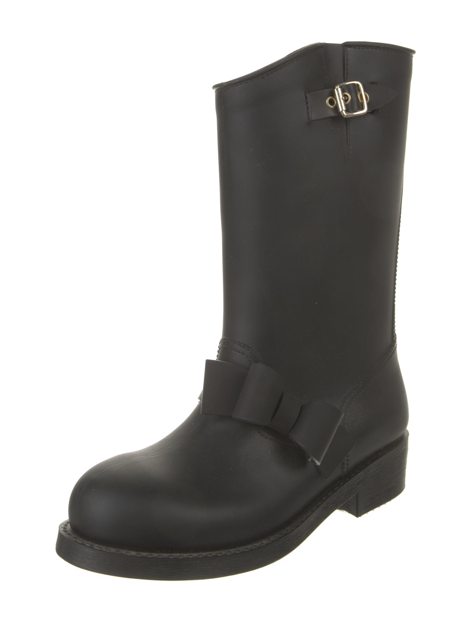 Red Valentino Rubber Bow Accents Rain Boots