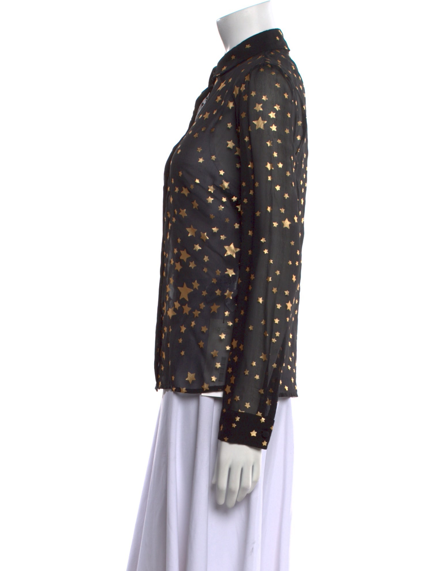 Red Valentino Silk Printed Button-Up Top