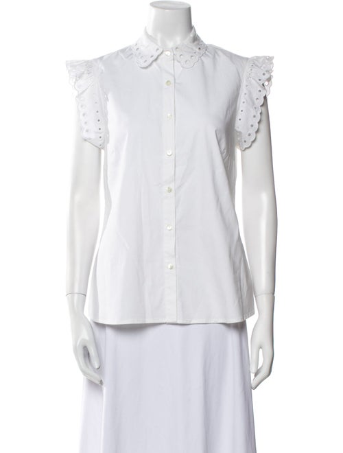 Red Valentino Short Sleeve Button-Up Top