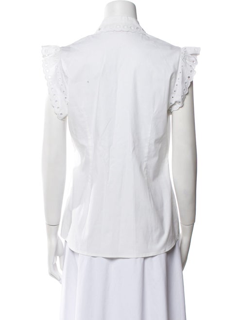 Red Valentino Short Sleeve Button-Up Top