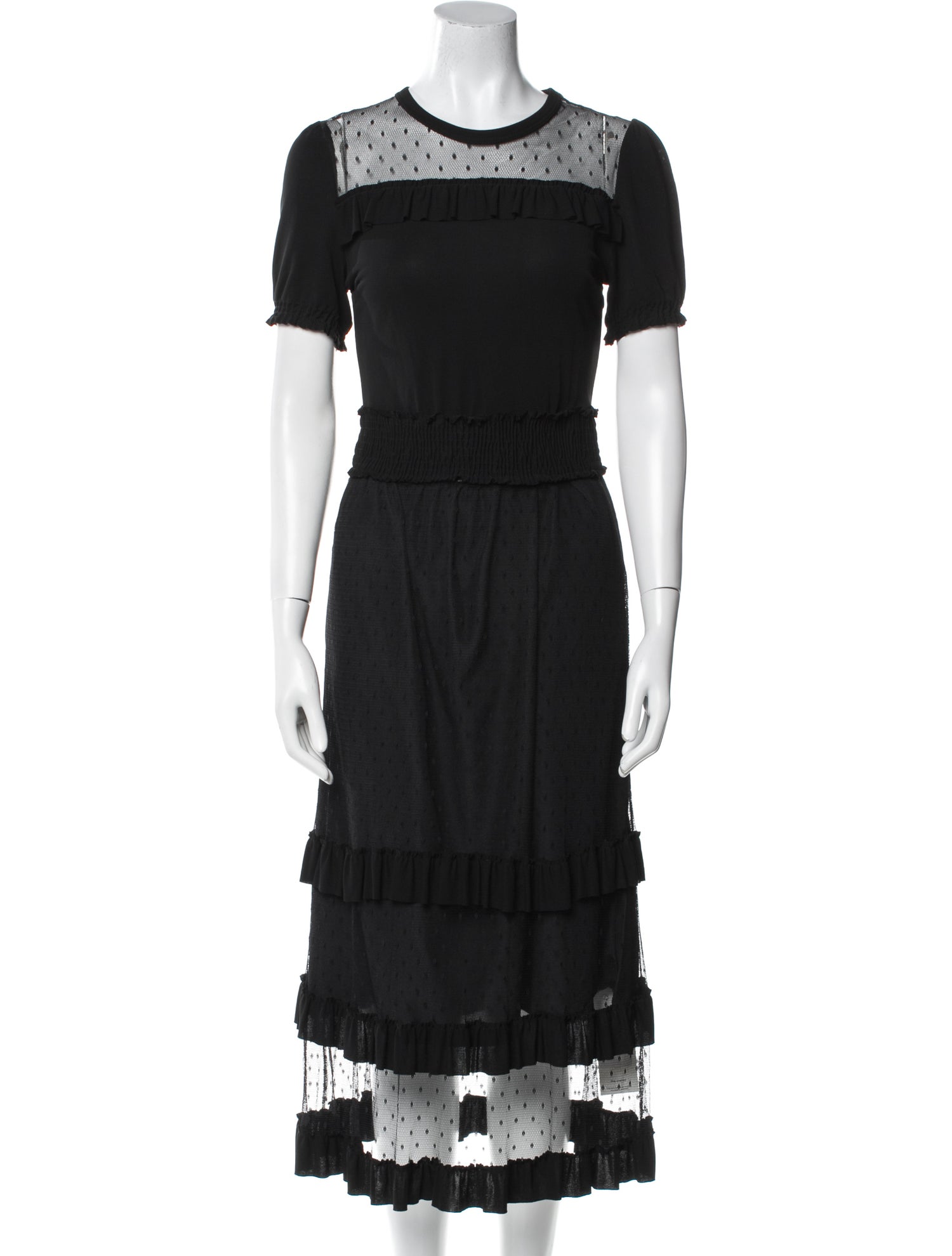 Red Valentino Crew Neck Midi Length Dress
