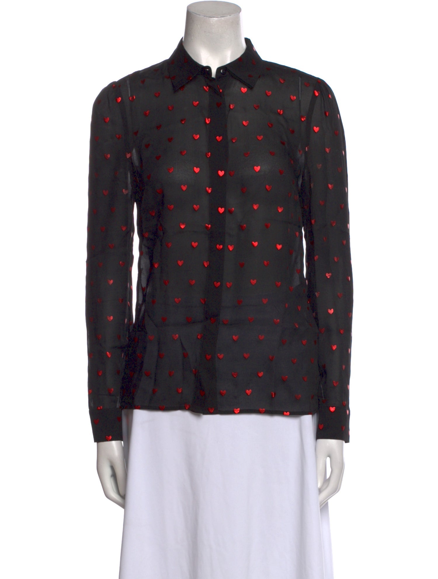 Red Valentino Silk Printed Button-Up Top