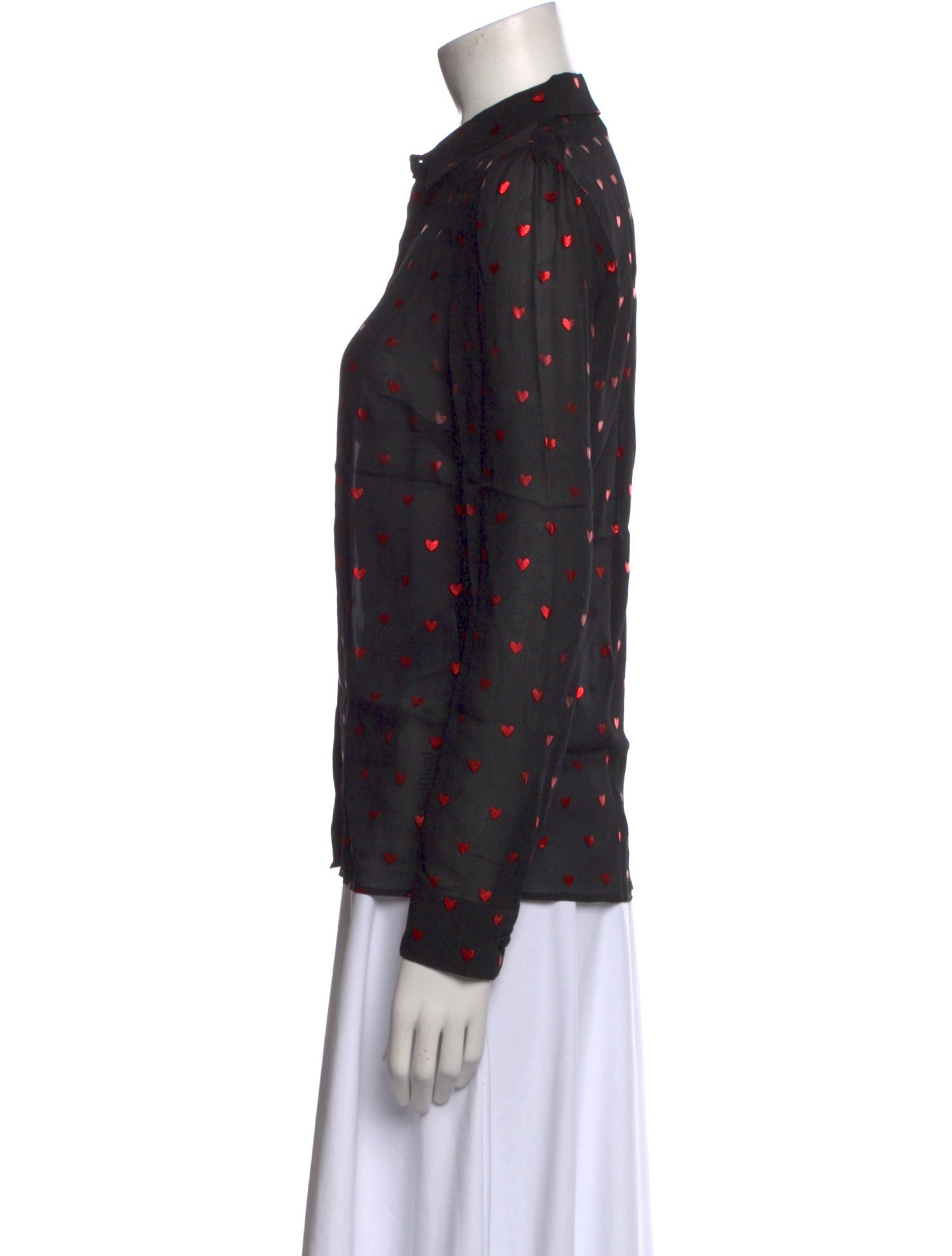 Red Valentino Silk Printed Button-Up Top