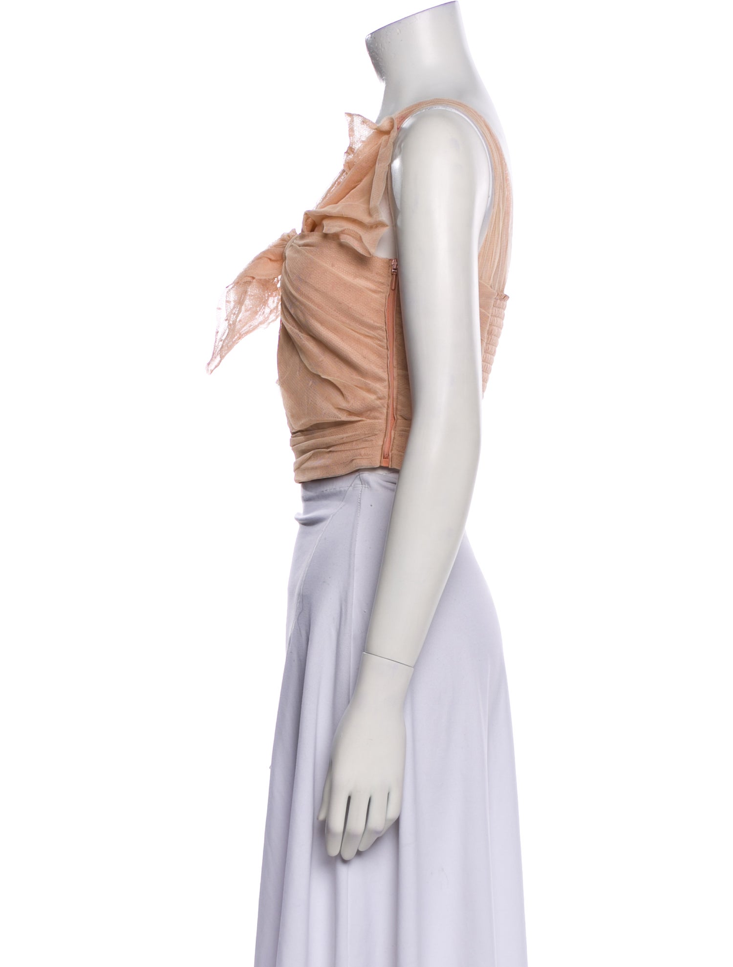 Red Valentino Silk One-Shoulder Crop Top