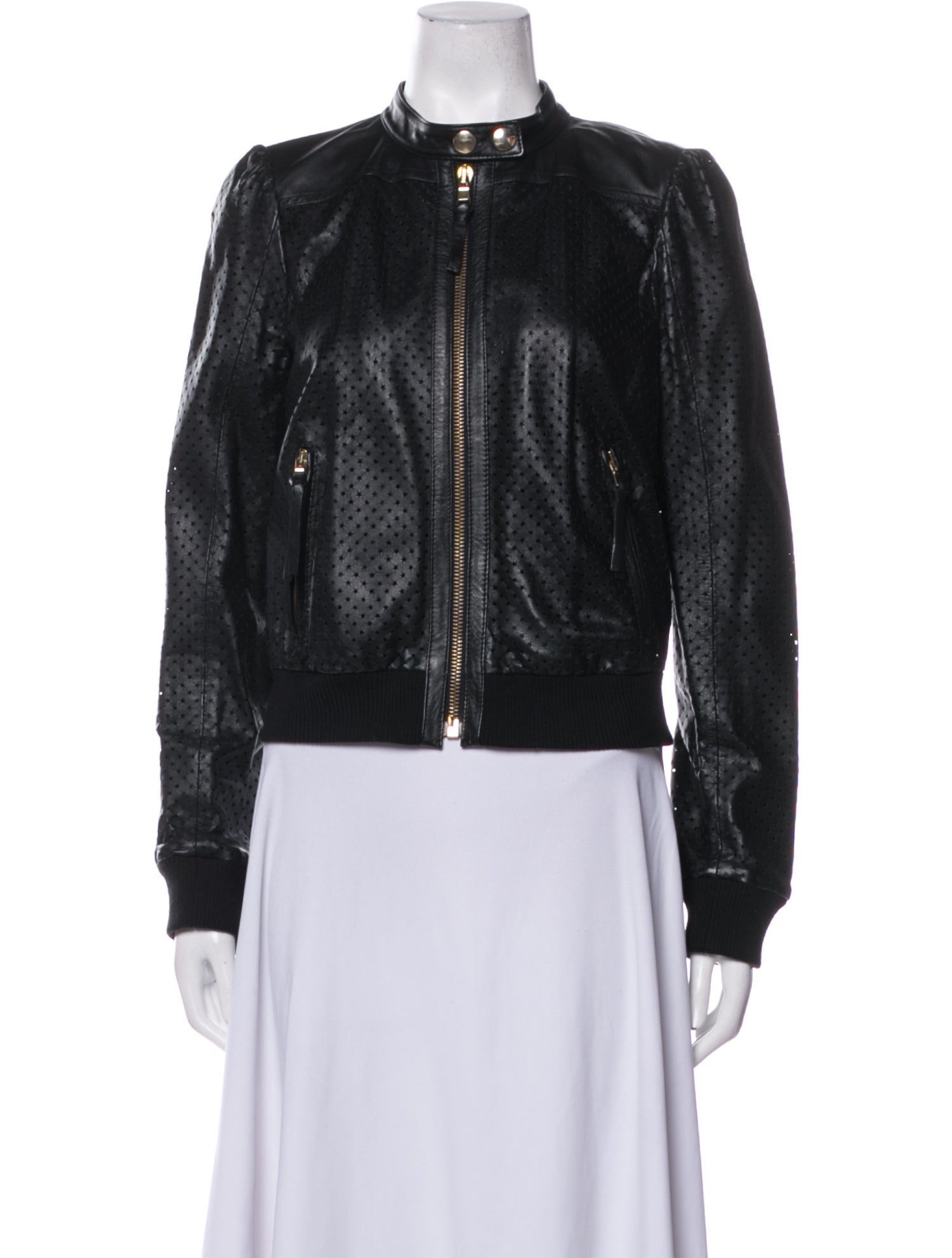 Red Valentino Leather Bomber Jacket