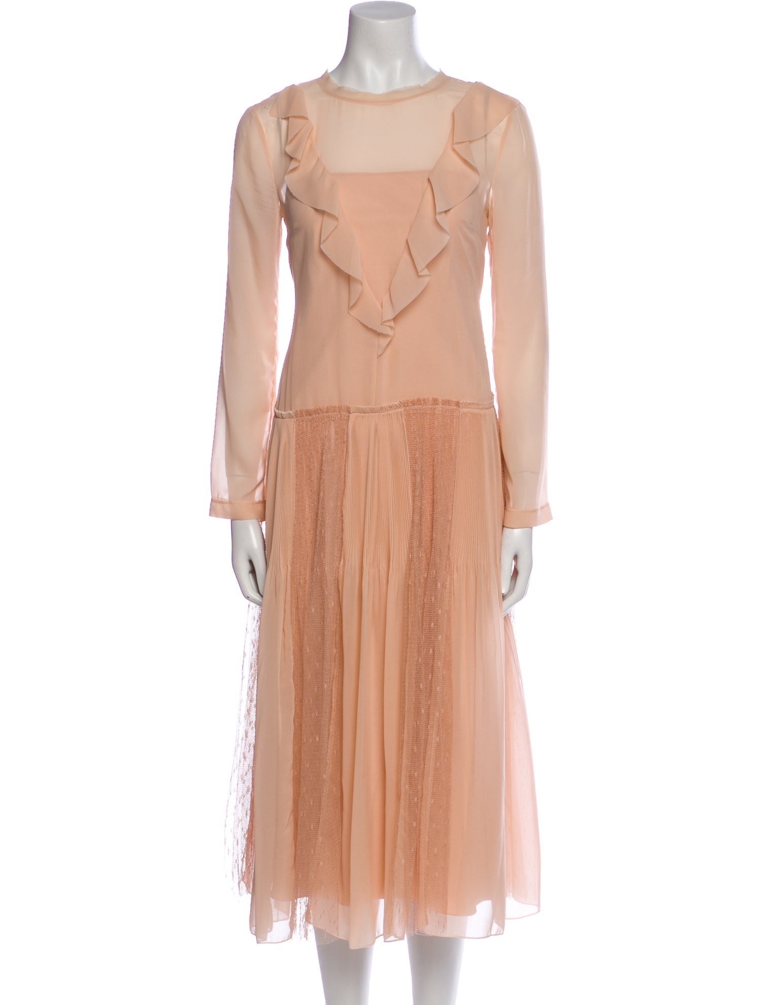 Red Valentino Crew Neck Long Dress