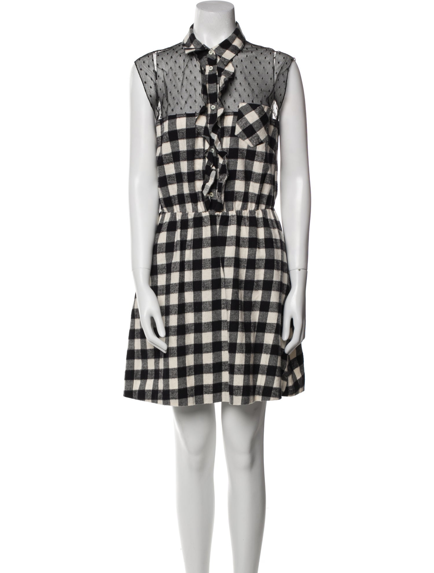 Red Valentino Plaid Print Mini Dress