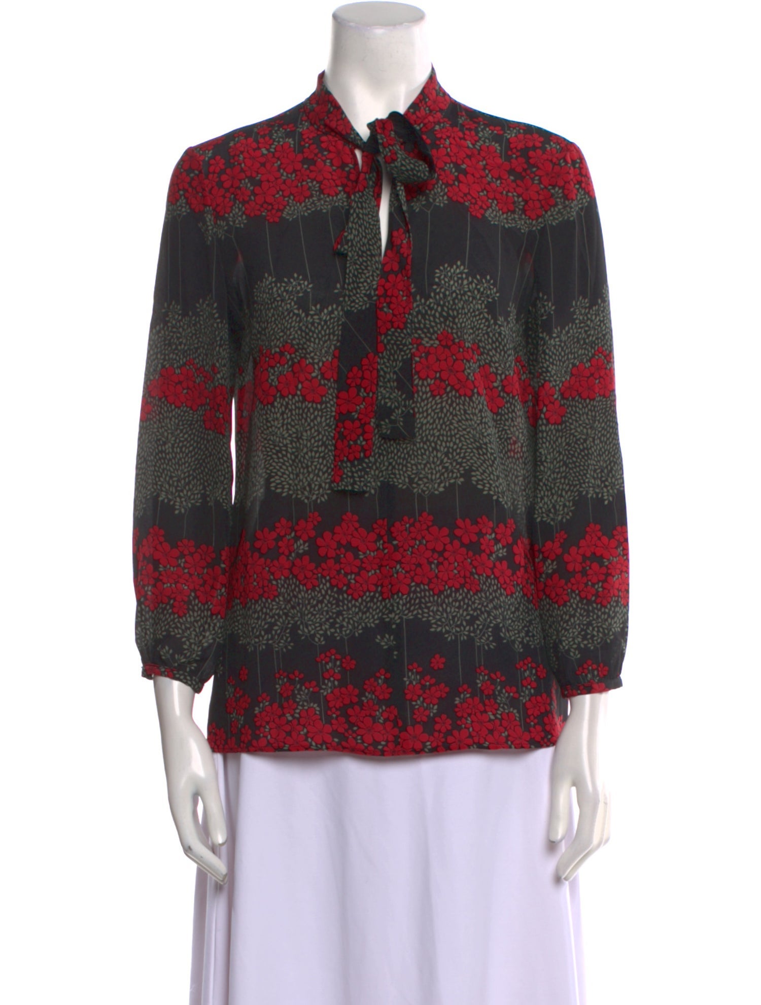Red Valentino Silk Floral Print Blouse