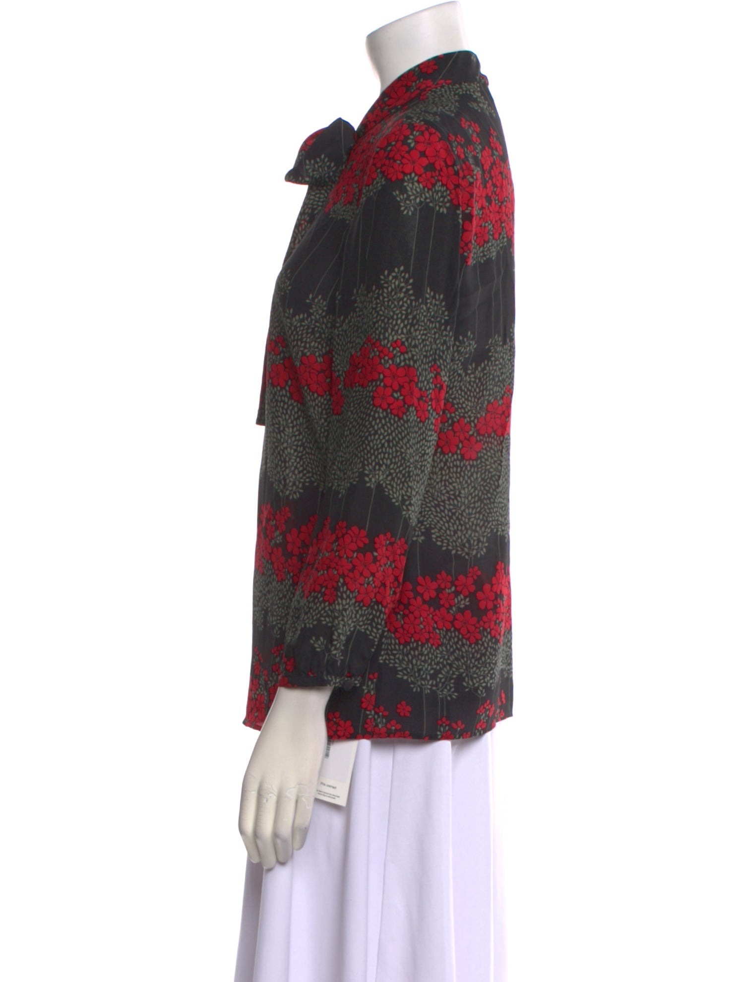 Red Valentino Silk Floral Print Blouse