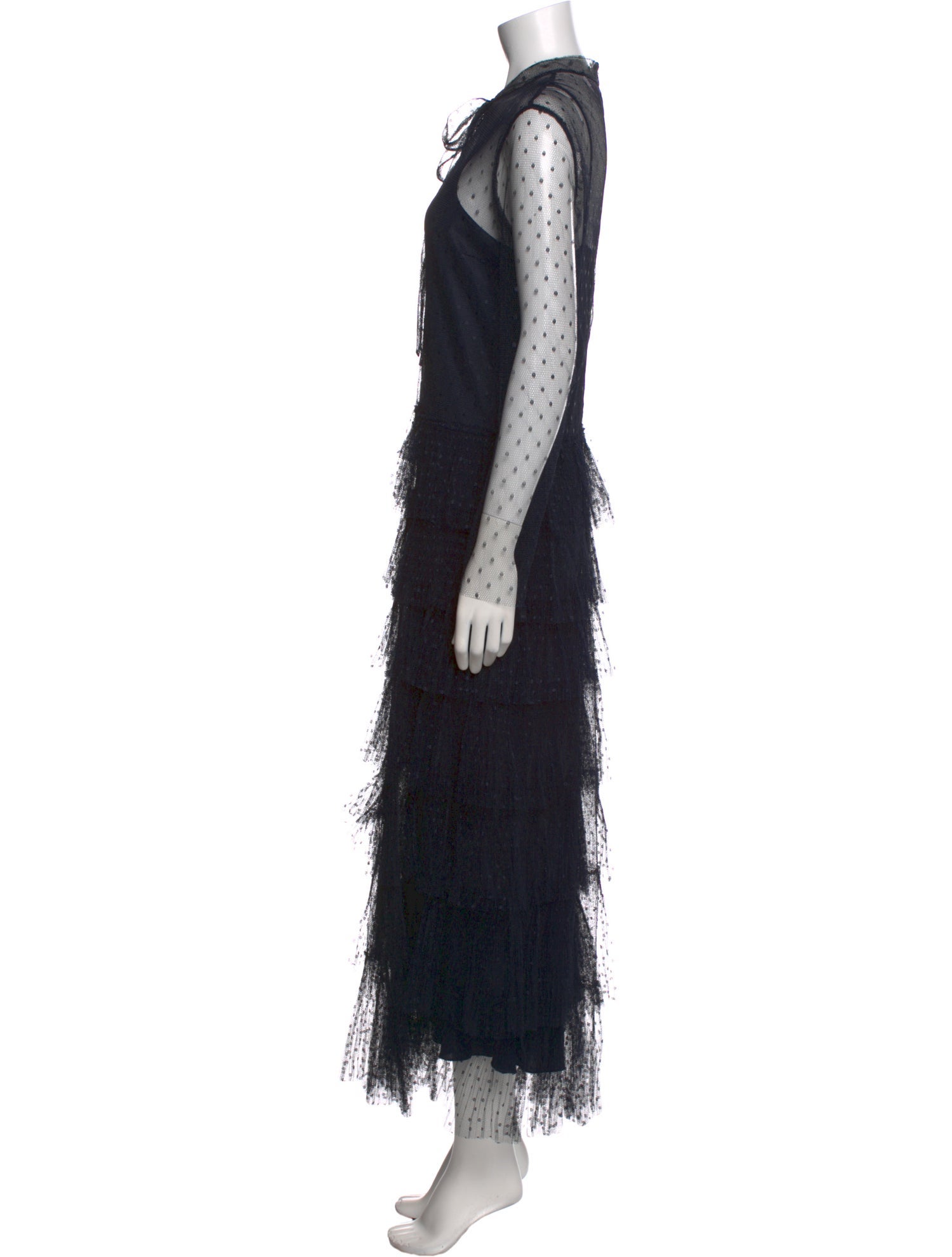 Red Valentino Tie Neck Long Dress